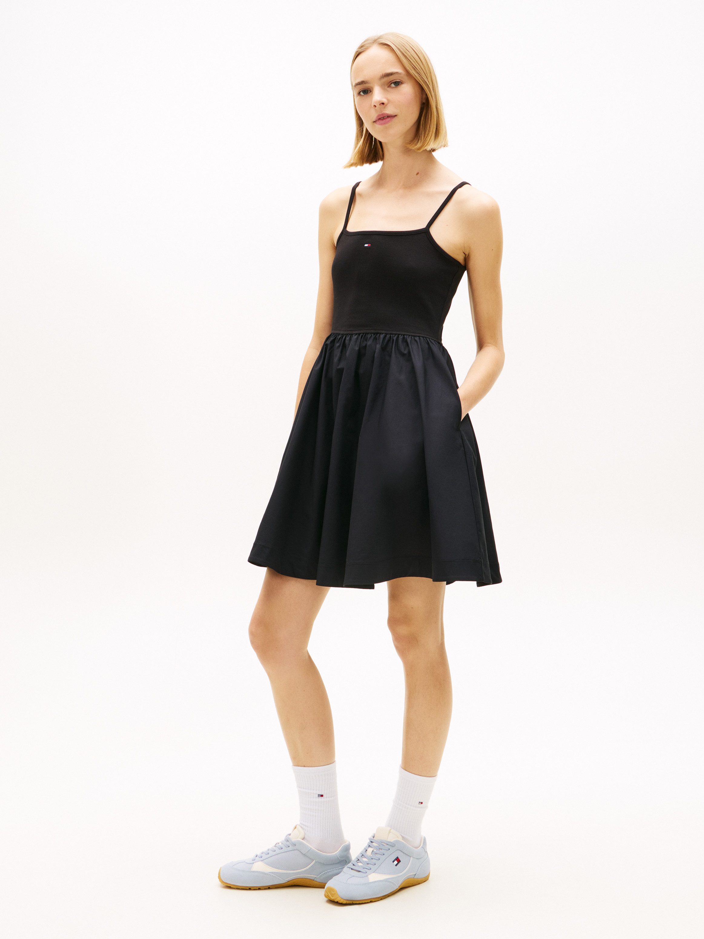 Spaghettikleid TJW RIB POPLIN MIX STRAPPY DRESS