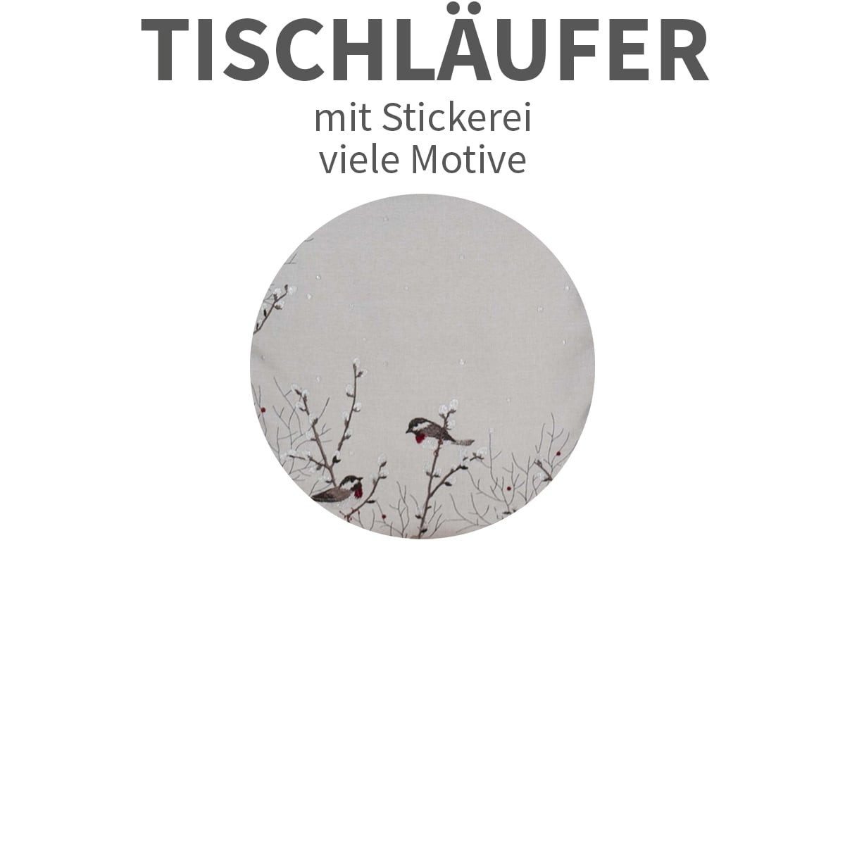 matches21 HOME & HOBBY Tischdecke Tischläufer DINA mit Vogel Stick als Herbst-Deko Polyester 40 x 90 cm (1-tlg), Pflegeleicht & waschbar bei 30 °C – Bild 3 von 3