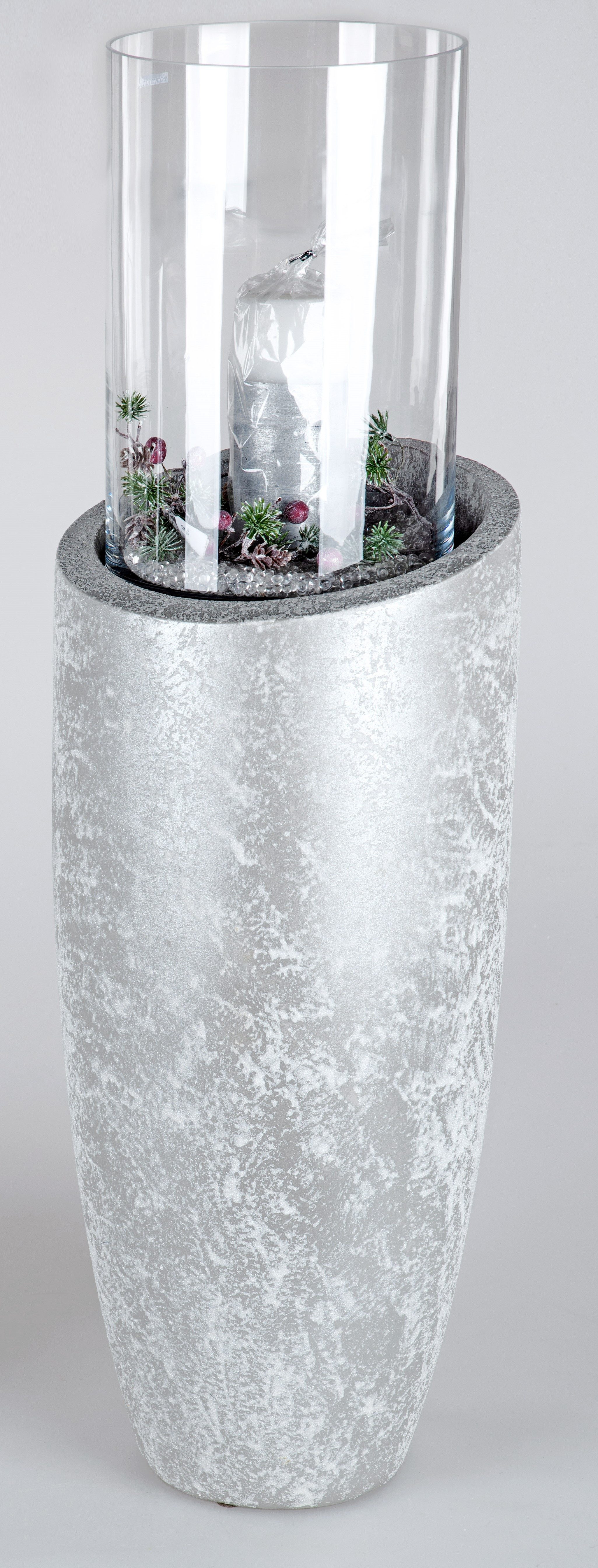 formano Windlicht Silver Ice, Farbe: Silber, Höhe: 91cm