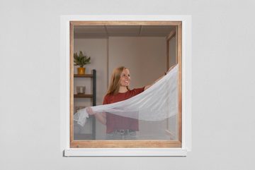 SCHELLENBERG Fliegengitter-Gewebe Elastic 51003, elastischer Insektenschutz für Fenster, 130x150 cm, weiß