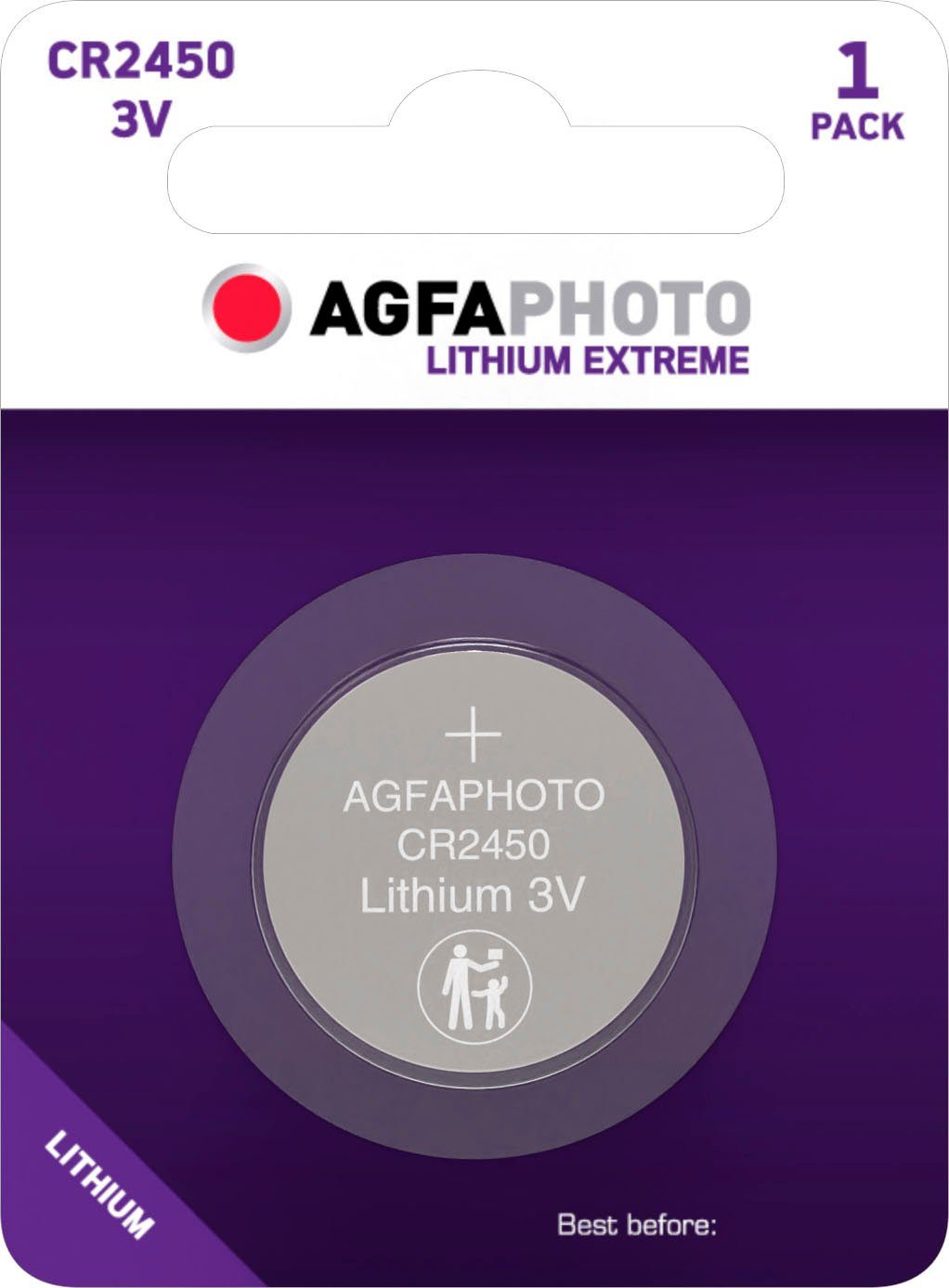 AgfaPhoto 1 Stück Extreme Batterie, CR2450 (1 St)