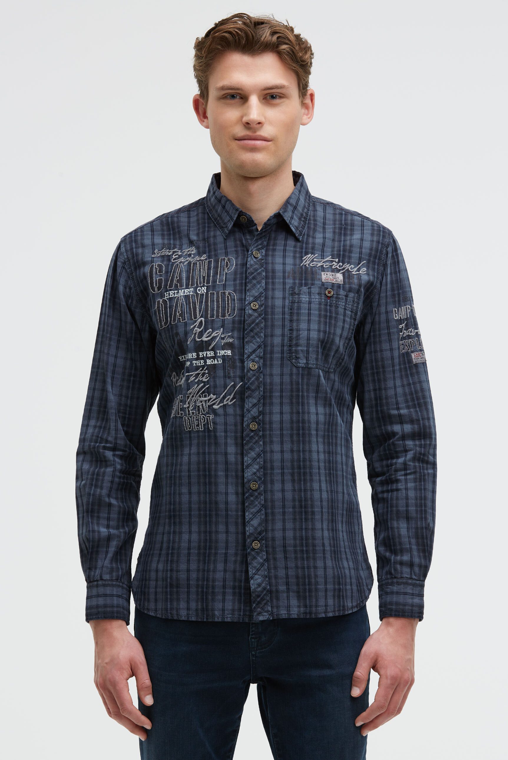 CAMP DAVID Langarmhemd mit Brusttasche günstig online kaufen