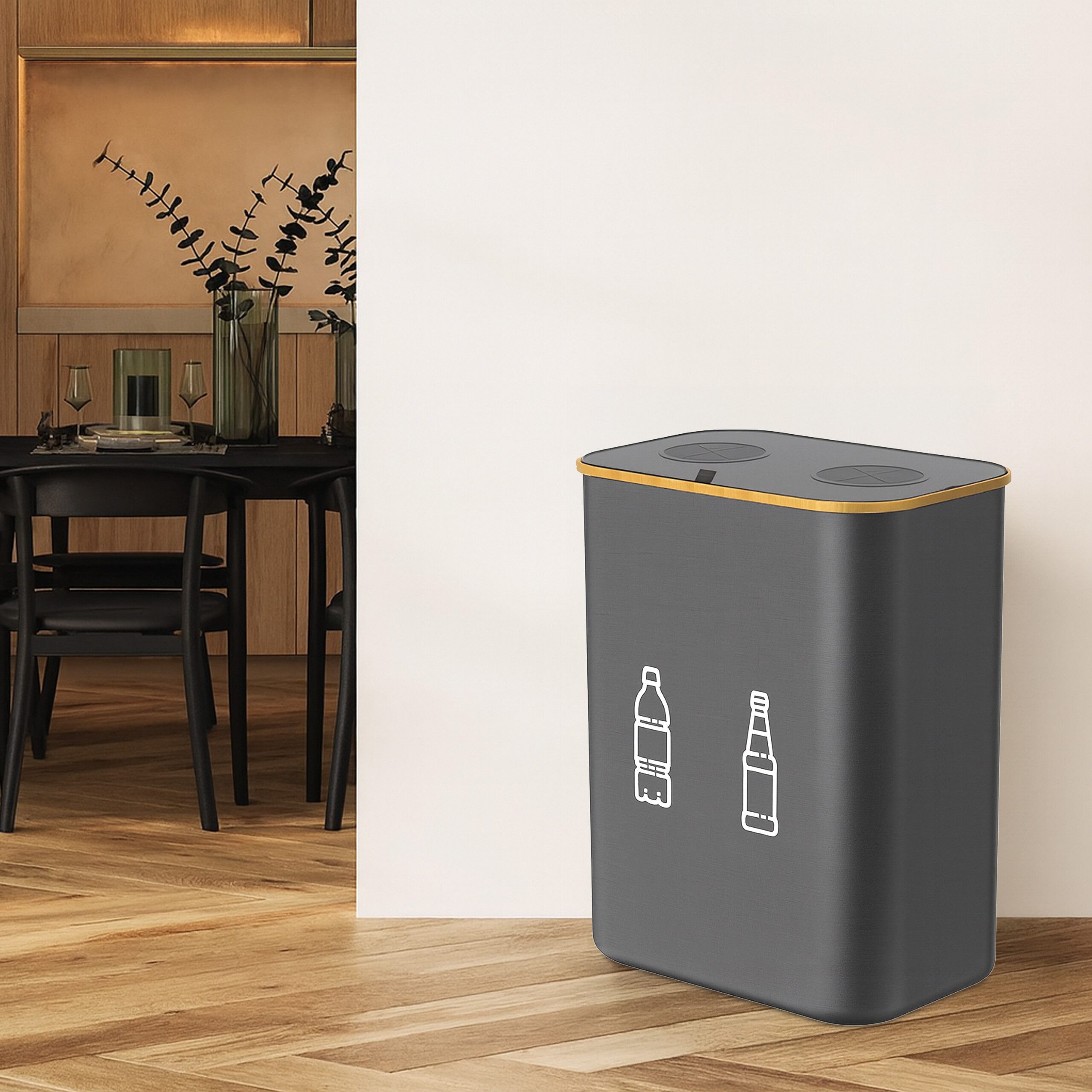 relaxdays Flaschensammler Pfandflaschen Sammelbehälter 160l, grau