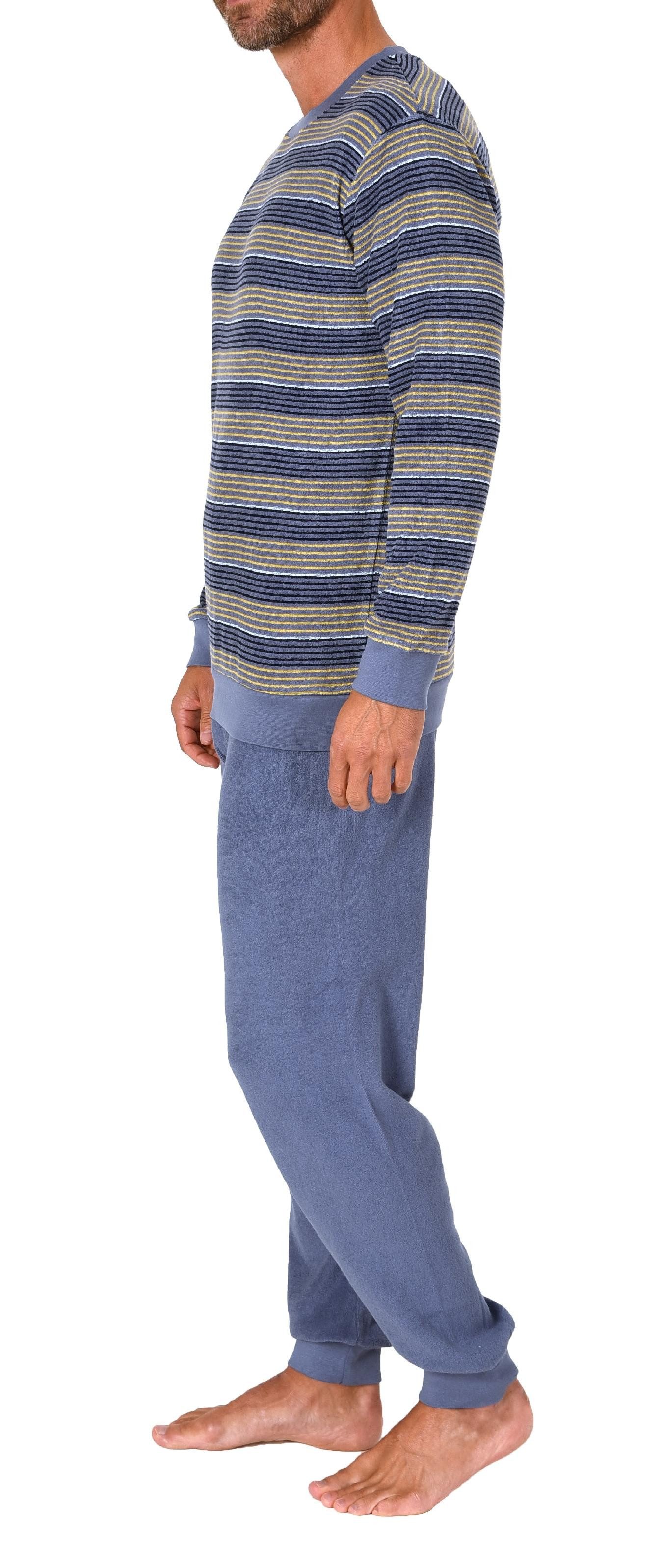RELAX by Normann Pyjama Herren Frottee Schlafanzug lang mit Bündchen in Str günstig online kaufen