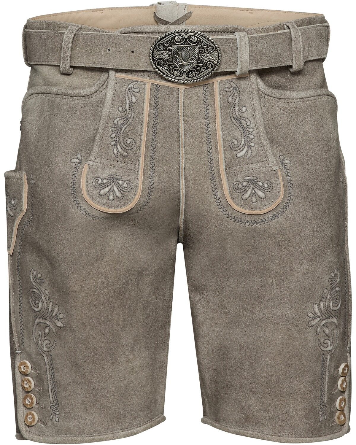 KRÜGER BUAM Trachtenlederhose Kurze Lederhose mit Gürtel