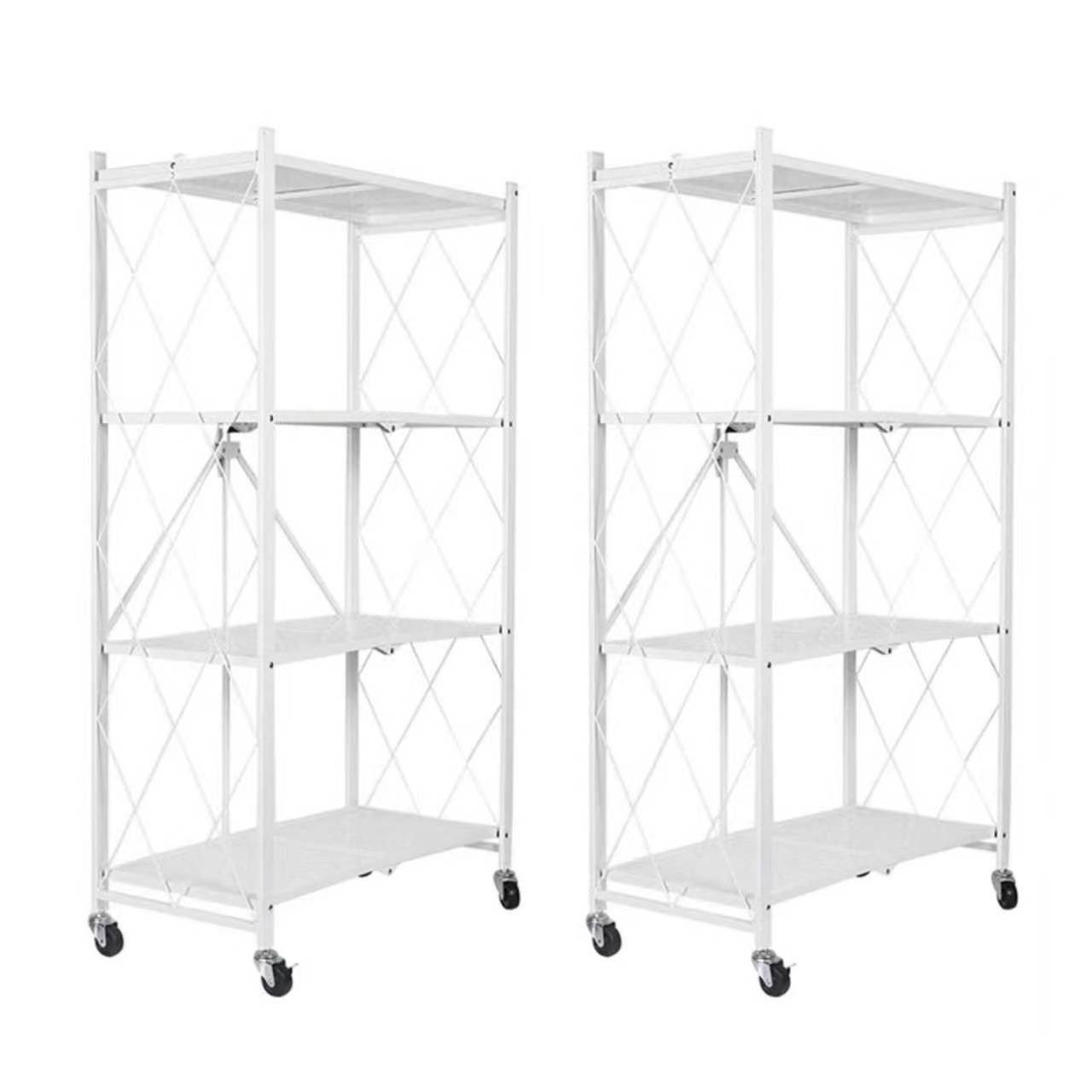 FOXSPORT Standregal mit Rollen, 1er-Packung, Komplett-Set, Traglast von 20 kg pro Ebene, mit 4/5 Ablagen, Lagerregal, Küchenregal, 72x37x163cm