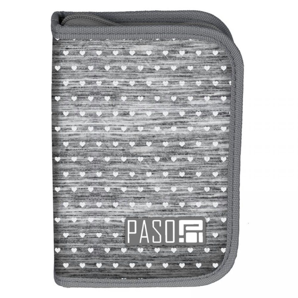 PASO Federtasche, 22-TEILIG - HERZCHEN - GRAU