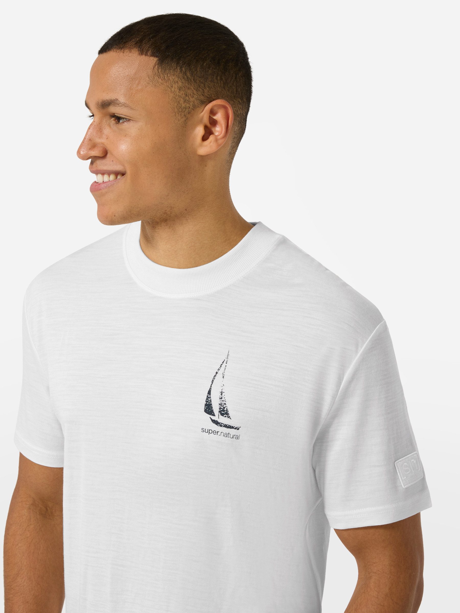 SUPER.NATURAL T-Shirt für Herren, nachhaltig, Merino mit Sommer-Motiv, atmungsaktiv