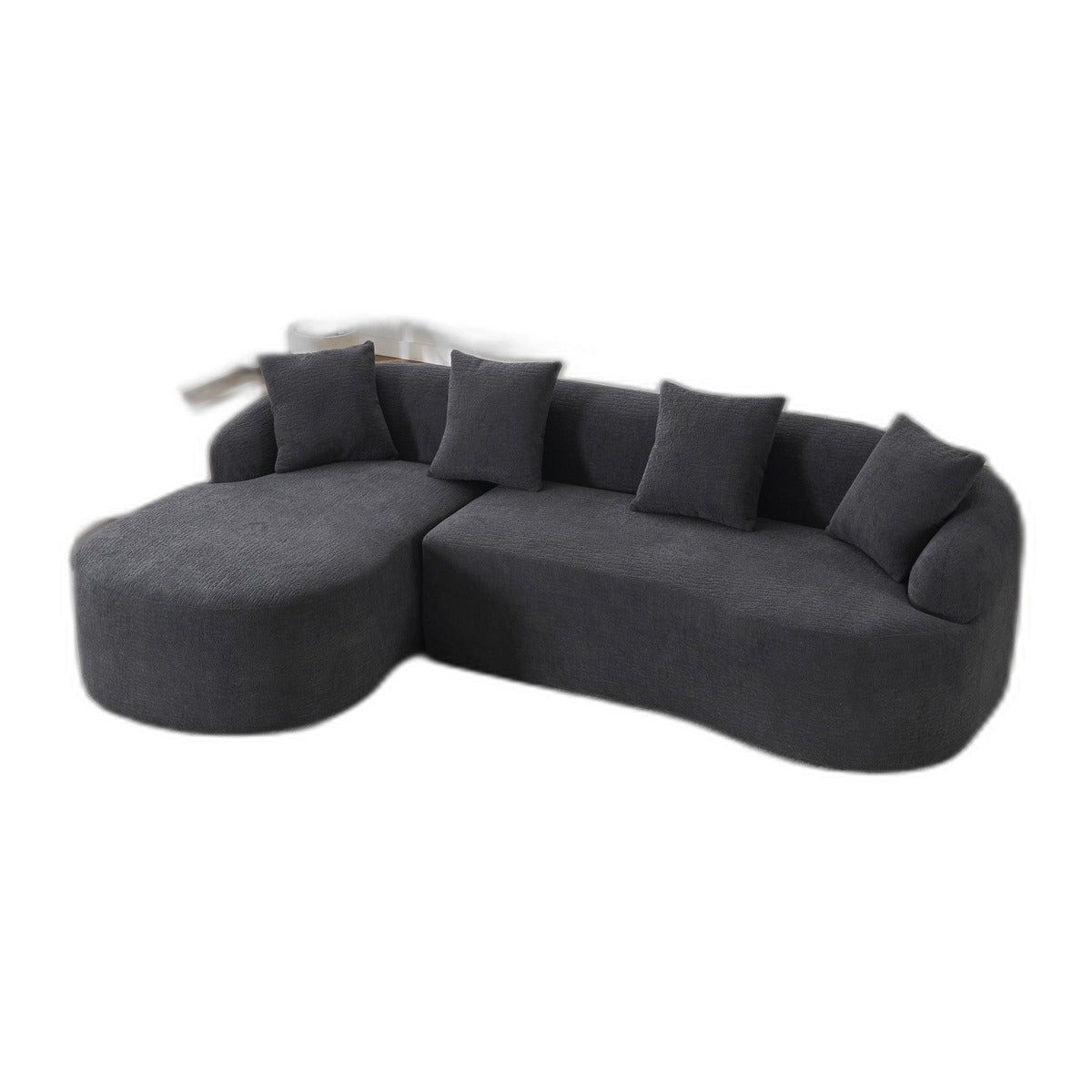 SIKAINI Ecksofa Ecksofa aus Chenille in Dunkelgrau, 1 Teile