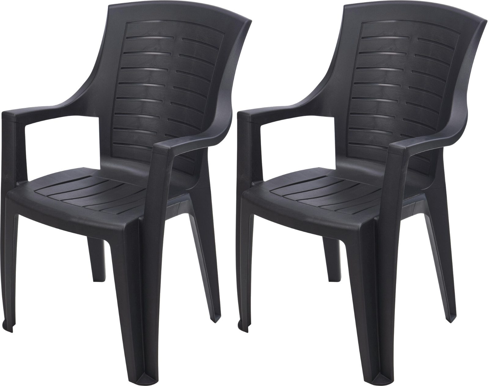 Progarden Gartenstuhl Balkonstuhl Bistrostuhl Campingstuhl Schwarz 2 er Set (Set, 2 St), UV-Beständig, Robust, Wetterfest, Made in Italy, Hochwertig