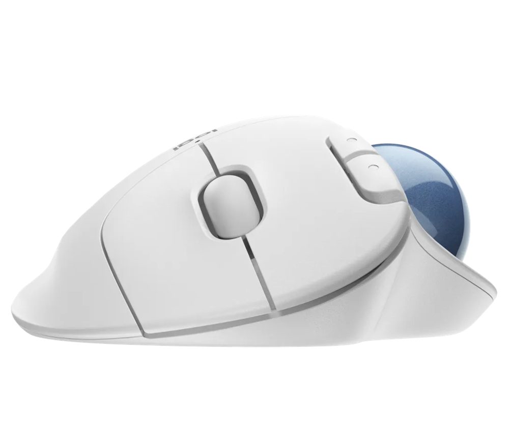 Logitech ERGO M575 Wireless Trackball – Daumensteuerung, Bluetooth/USB, Weiß Maus