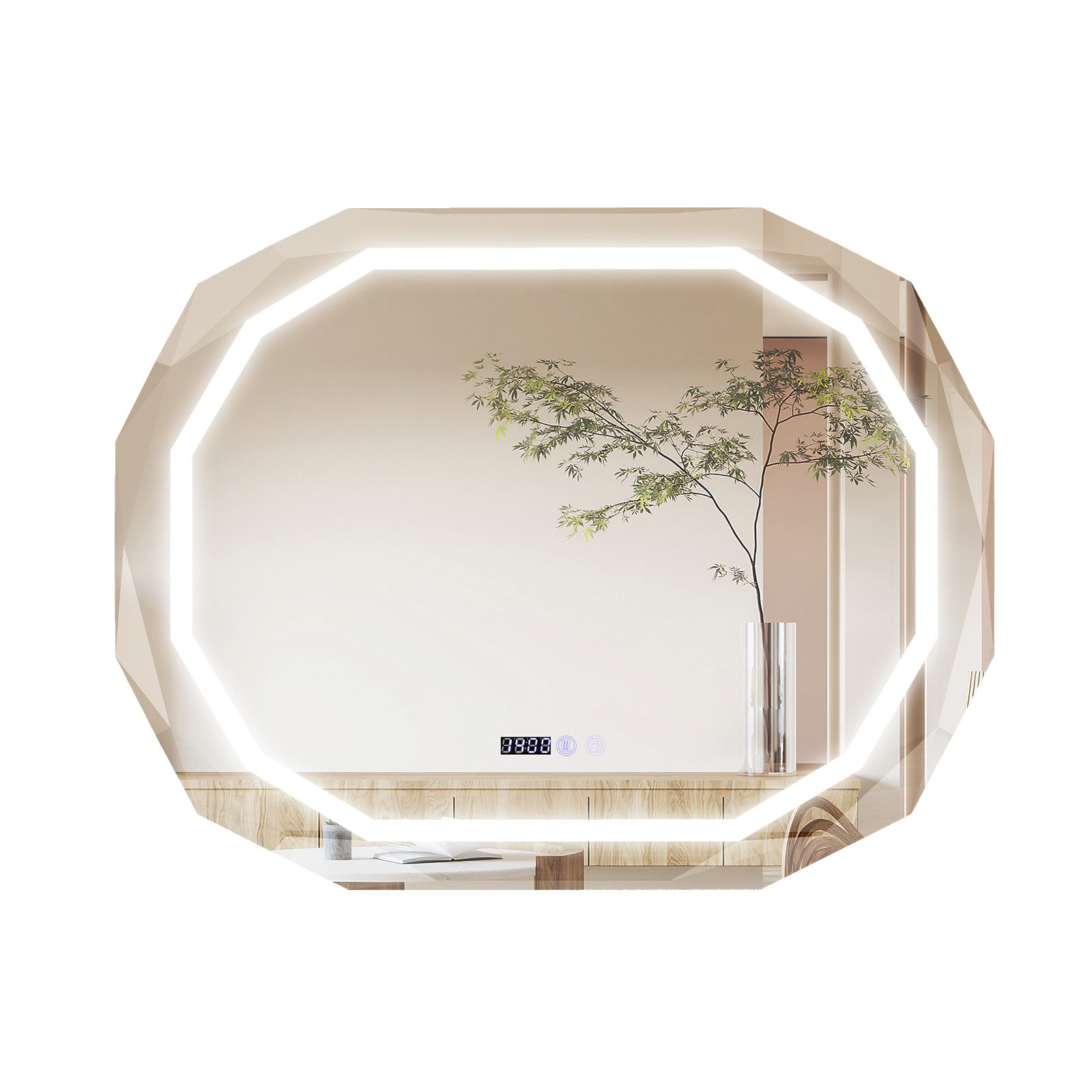 Badspiegel mit dimmbarer LED Beleuchtung
