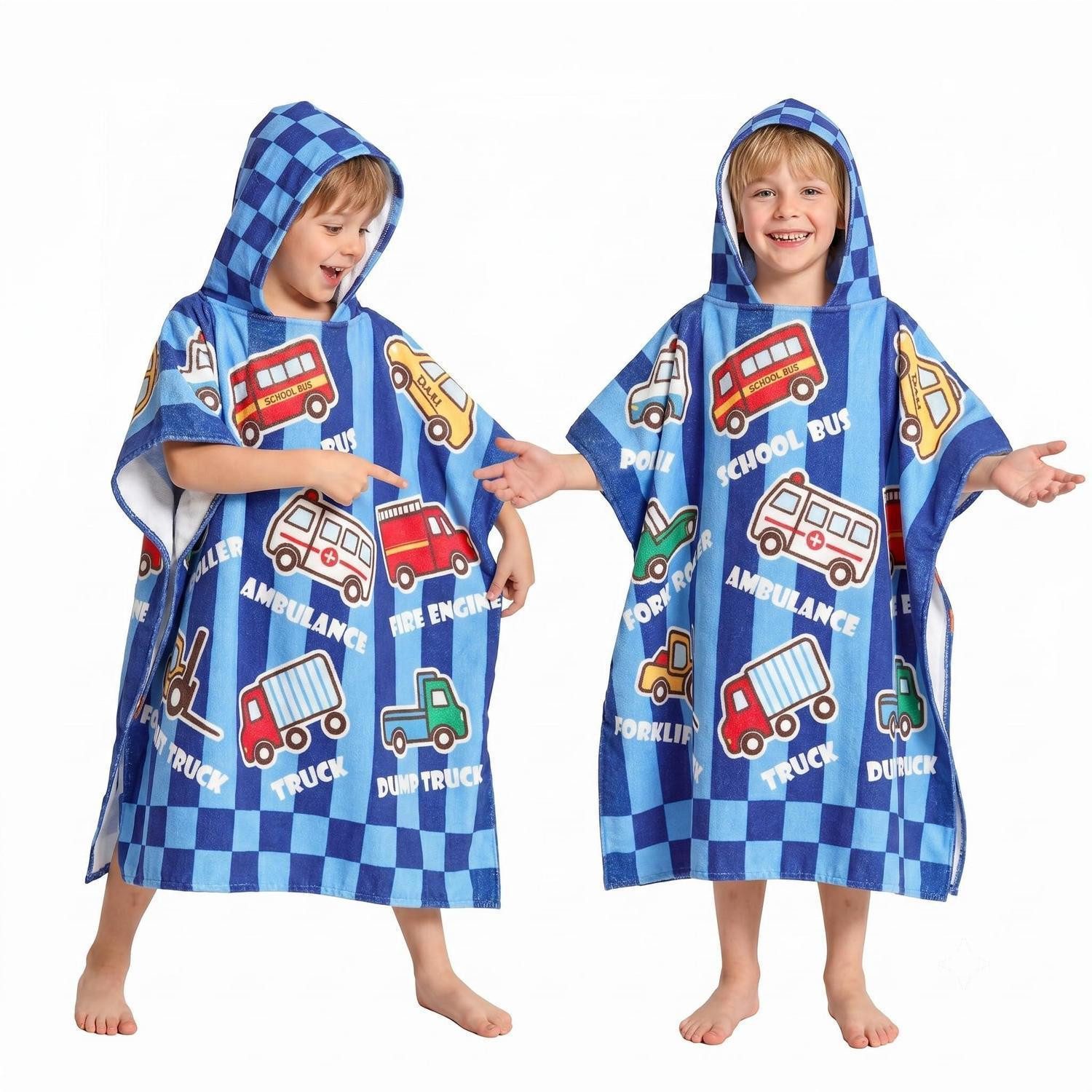 LuxusKollektion Kapuzenhandtuch Kinder Poncho Handtuch Kapuze Auto, (1-St)