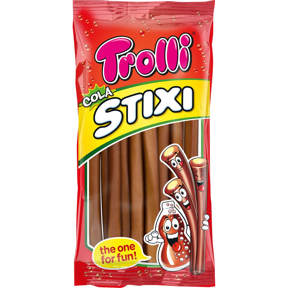 TROLLI Süßigkeit, Trolli Cola Stixi Gummibonbon mit erfrischendem Cola Geschmack 85g