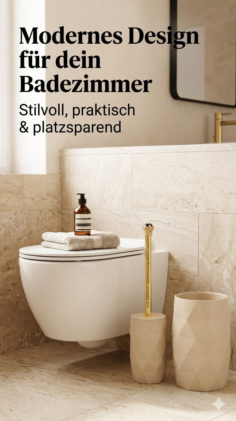 TENDANCE Badaccessoire-Set 2 teilig Toilettenbürste und Kosmetikeimer 6 Liter Goldtouch – Bild 5 von 5