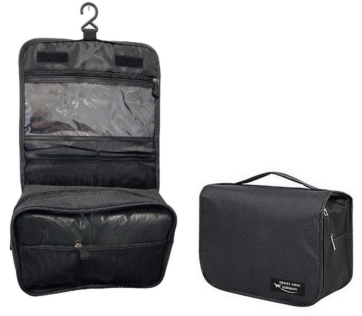 Gustav Voss Kulturbeutel Kulturtasche “CAPRI” Kulturbeutel Kosmetiktasche Toilettentasche, mit Haken zum Aufhängen