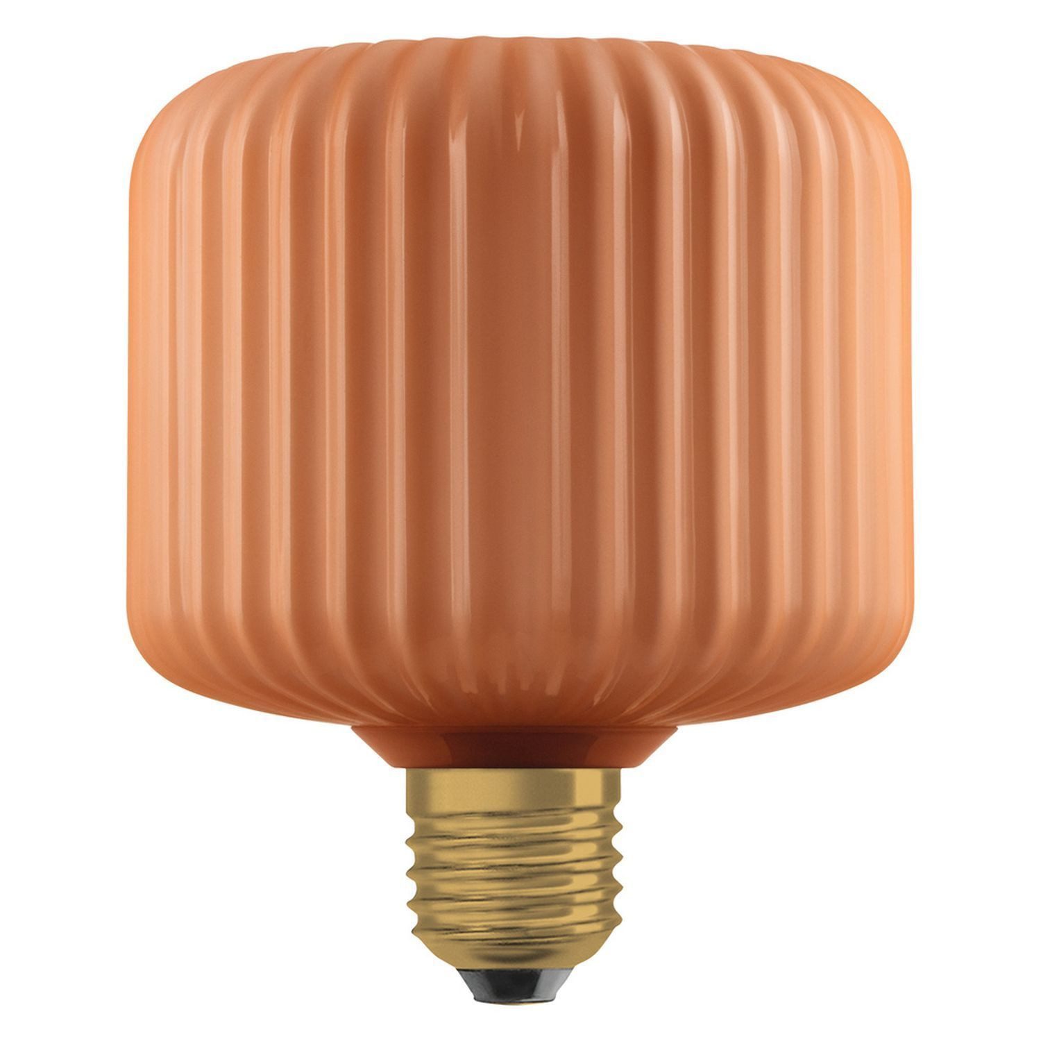 Licht-Erlebnisse LED-Leuchtmittel LAMP, E27, Warmweiß, Glas Orange E27 Ø 12 cm 2700 K 300 lm warmweiß Deko Lampe