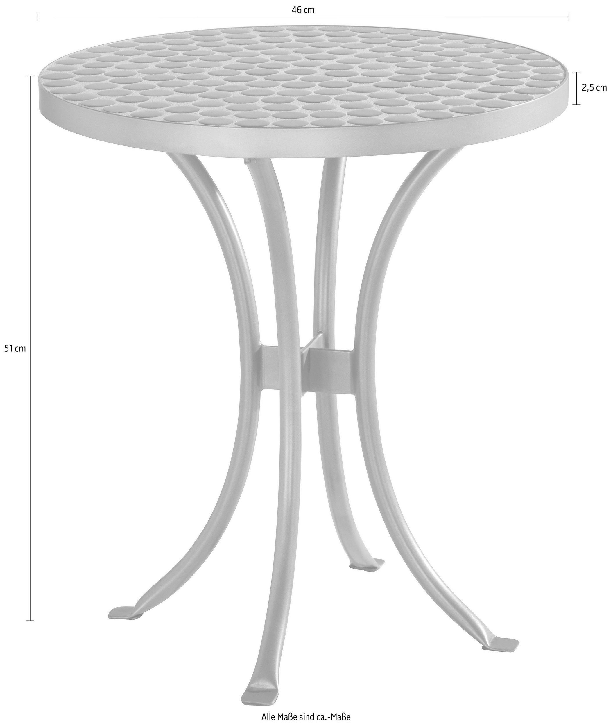 loft24 Beistelltisch Steffi, Bistro-Look, Metallgestell mit Mosaik-Keramikplatte, Ø46 cm