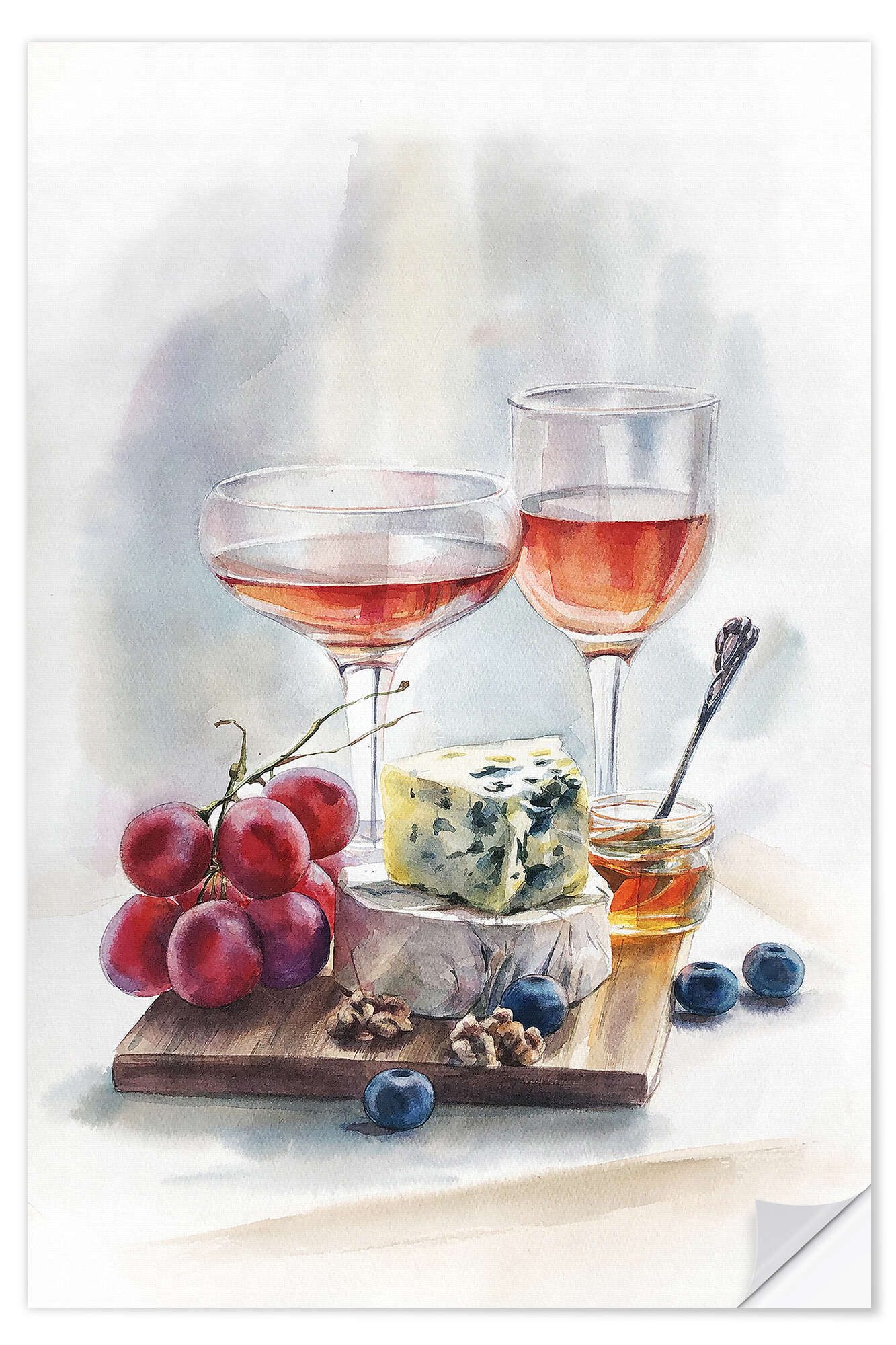Posterlounge Wandfolie Maria Mishkareva, Französisches Abendessen, Küche Malerei