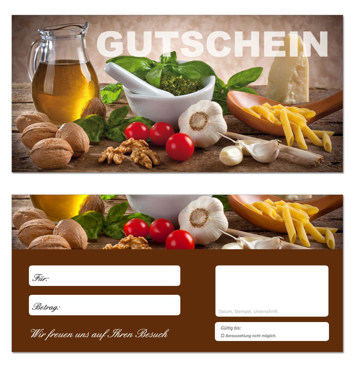 Geschenkkarte Geschenkgutscheine Küche Lebensmittel Zubereitung (Küche-649)
