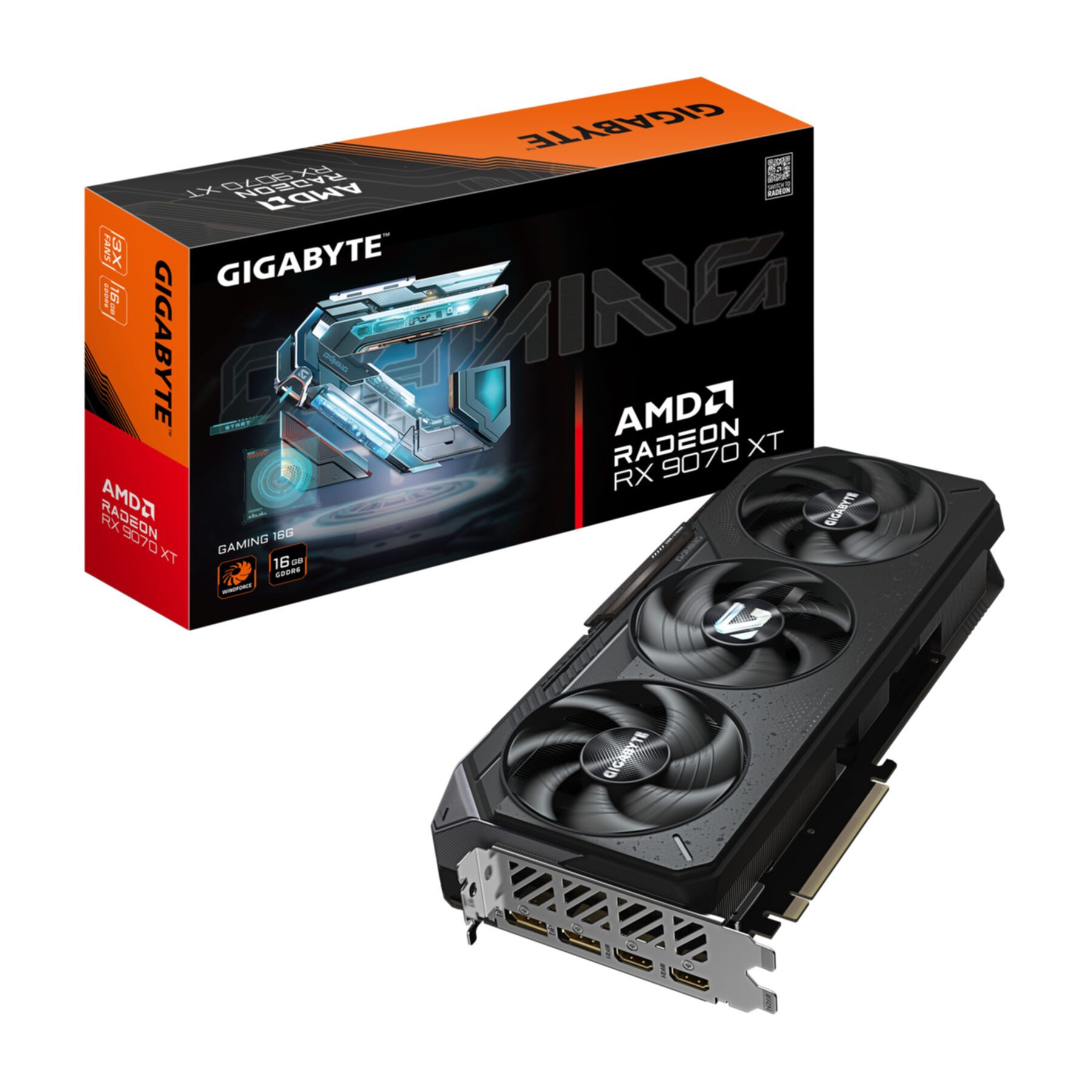 Gigabyte Radeon RX 9070 XT GAMING 16G Grafikkarte – 16 GB GDDR6, 256-Bit, PCI-E Grafikkarte (16 GB, GDDR6)