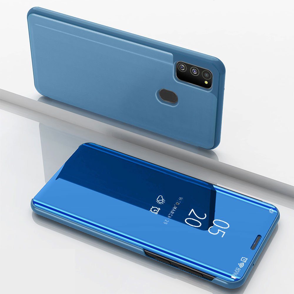 FITSU Handyhülle Spiegel Hülle für Samsung Galaxy M31 Handytasche, Schlanke Klapphülle, elegantes Flipcase, Handyhülle mit Standfunktion