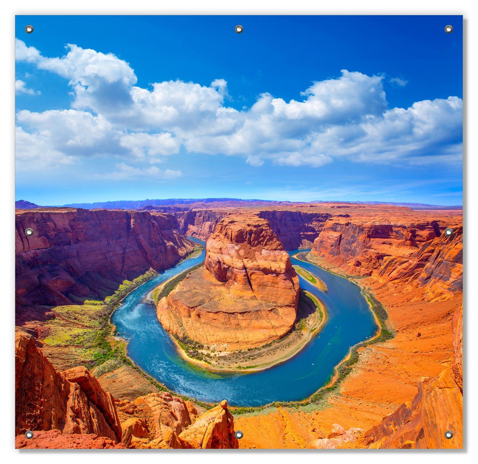 Sonnenschutz Hufeisenförmiger Mäander des Colorado River, Wallario, blickdicht, mit Saugnäpfen, wiederablösbar und wiederverwendbar