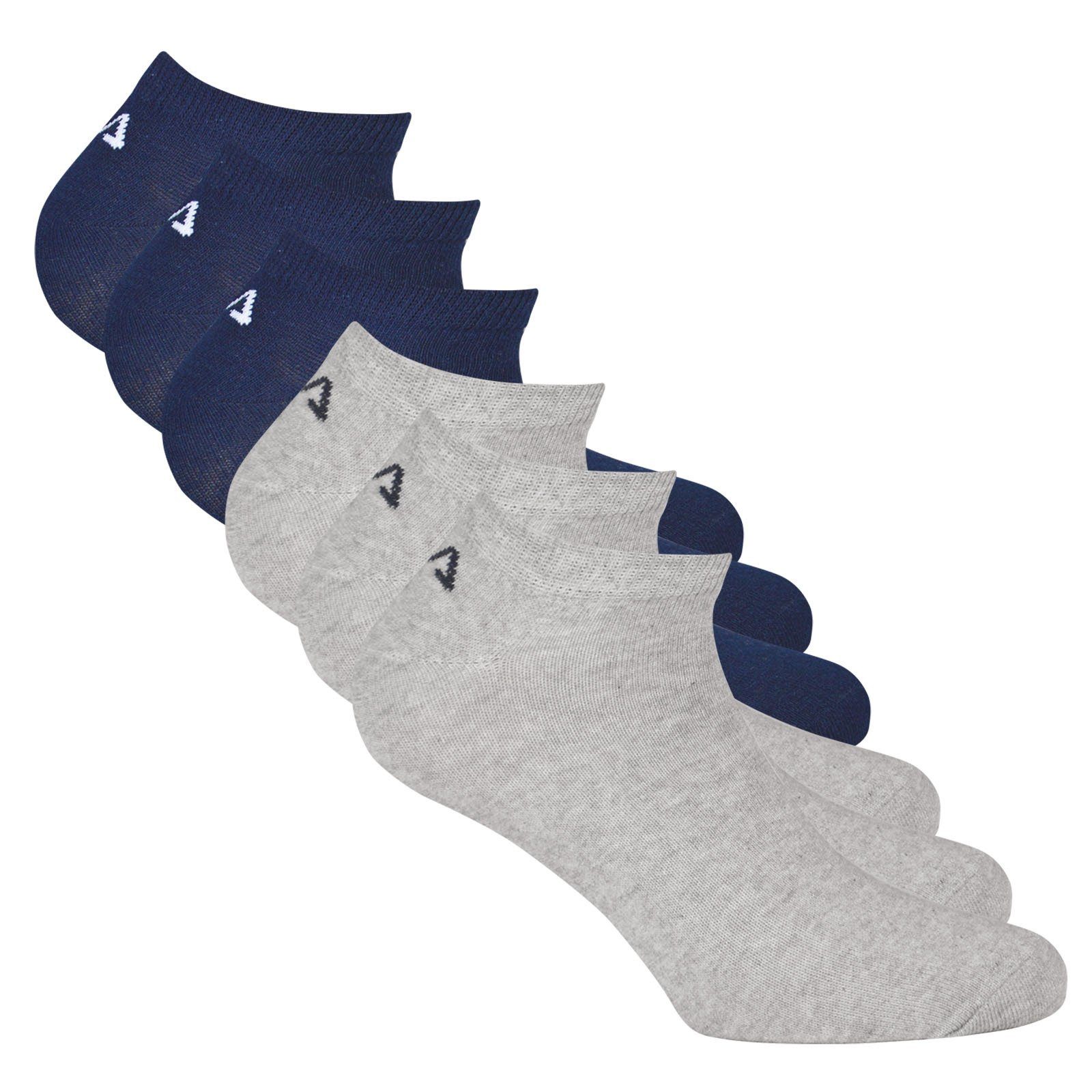 Fila Sneakersocken Unisex Sneaker Socken, 6er Pack - Invisible, kurze Blau/Grau