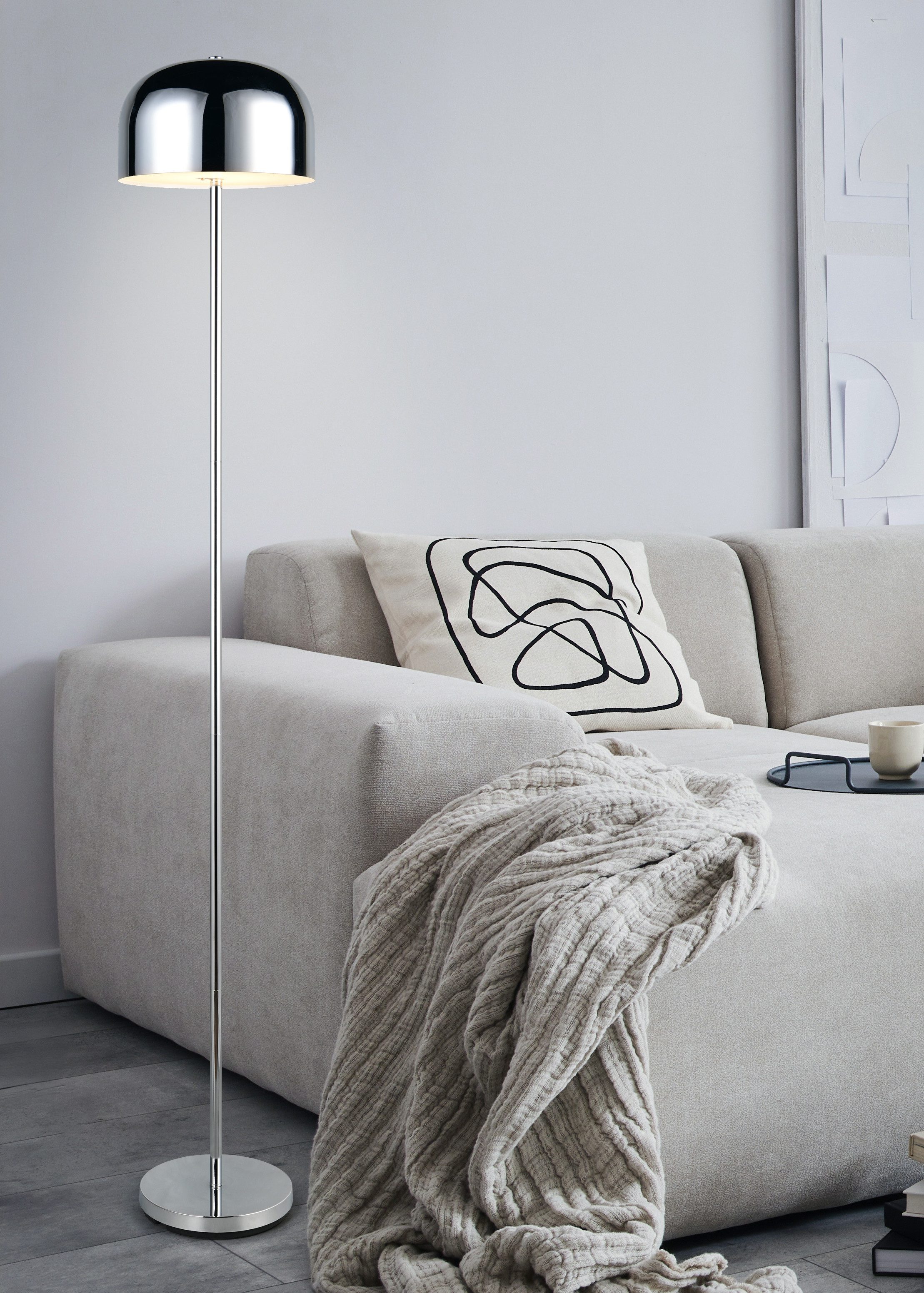Reality Leuchten LED Stehlampe JEFF, Akku LED Stehleuchte mit USB, 2,5W 250 Lumen 3000K warmweiß, Dimmfunktion, USB-Ladefunktion, mehrere Helligkeitsstufen, LED fest integriert, Warmweiß, Akku LED Stehlampe mit Touchdimmer, USB-Anschluss Höhe max 147 cm