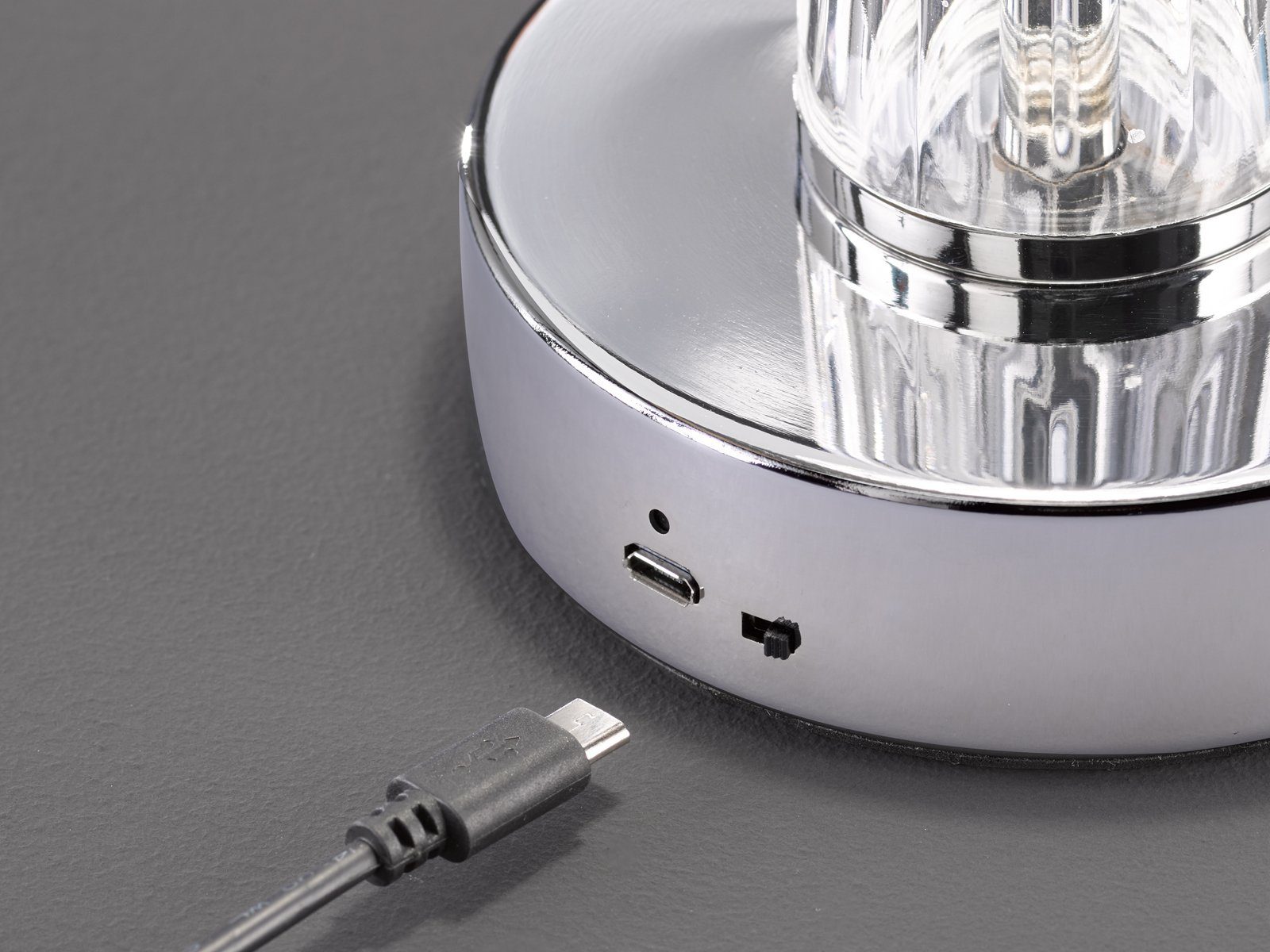 WOFI warmweiß, LED integriert, 2er touch LED kleine Kristall-lampe Dimmfunktion, fest Tischleuchte, ohne ausgefallene dimmbar Set Kabel