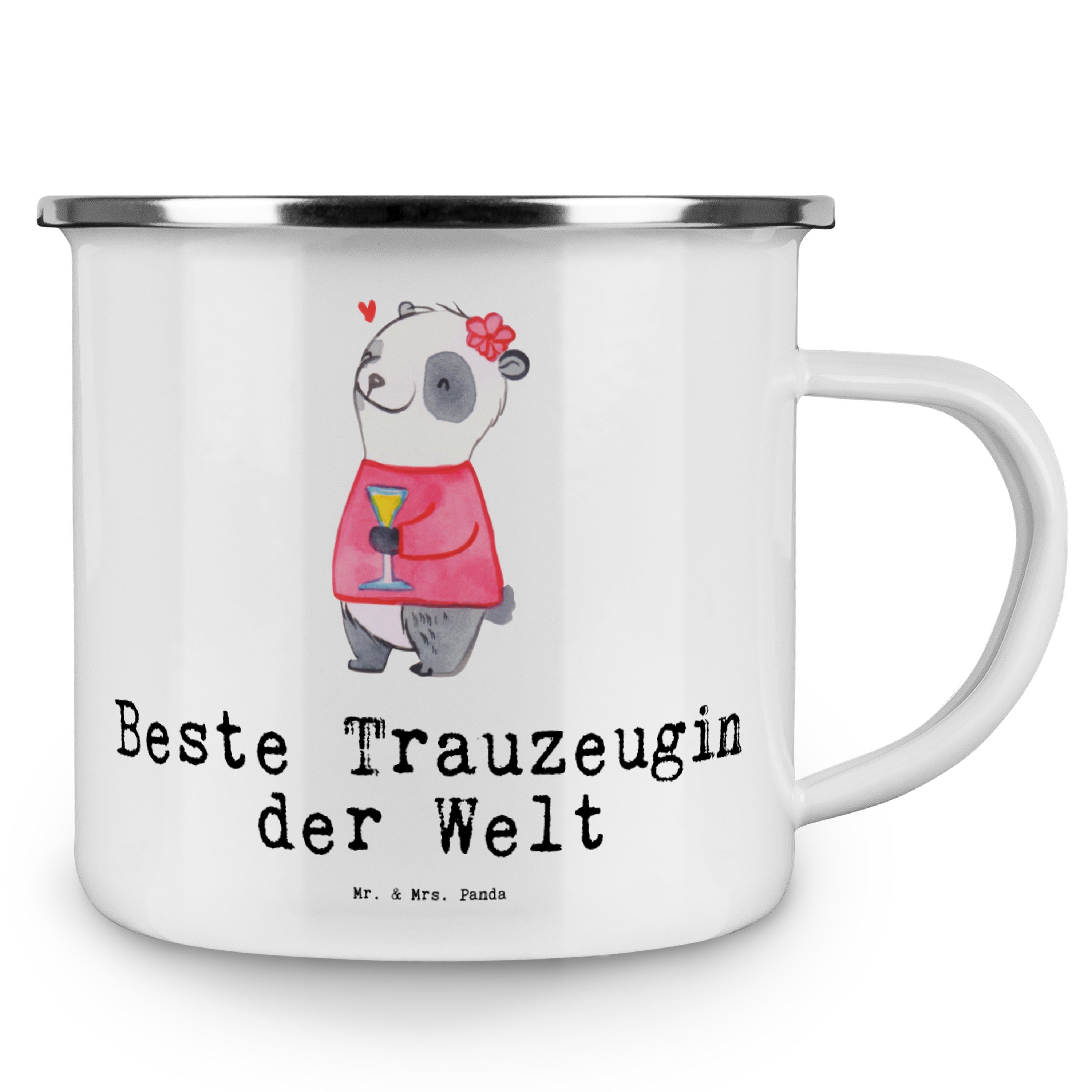 Mrs. Welt - - Beste Trauzeugin Stand, Weiß Mitbringsel, Panda Mr. & Emaille Becher der Geschenk, Panda