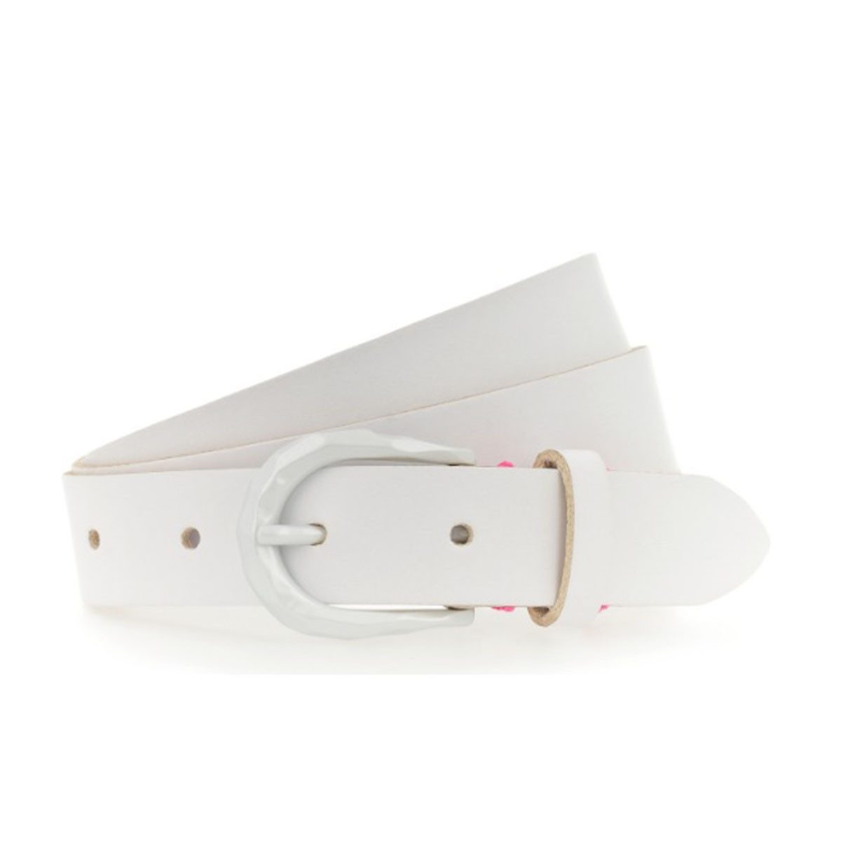 Vanzetti Ledergürtel Schließe in irisierendem Weiß