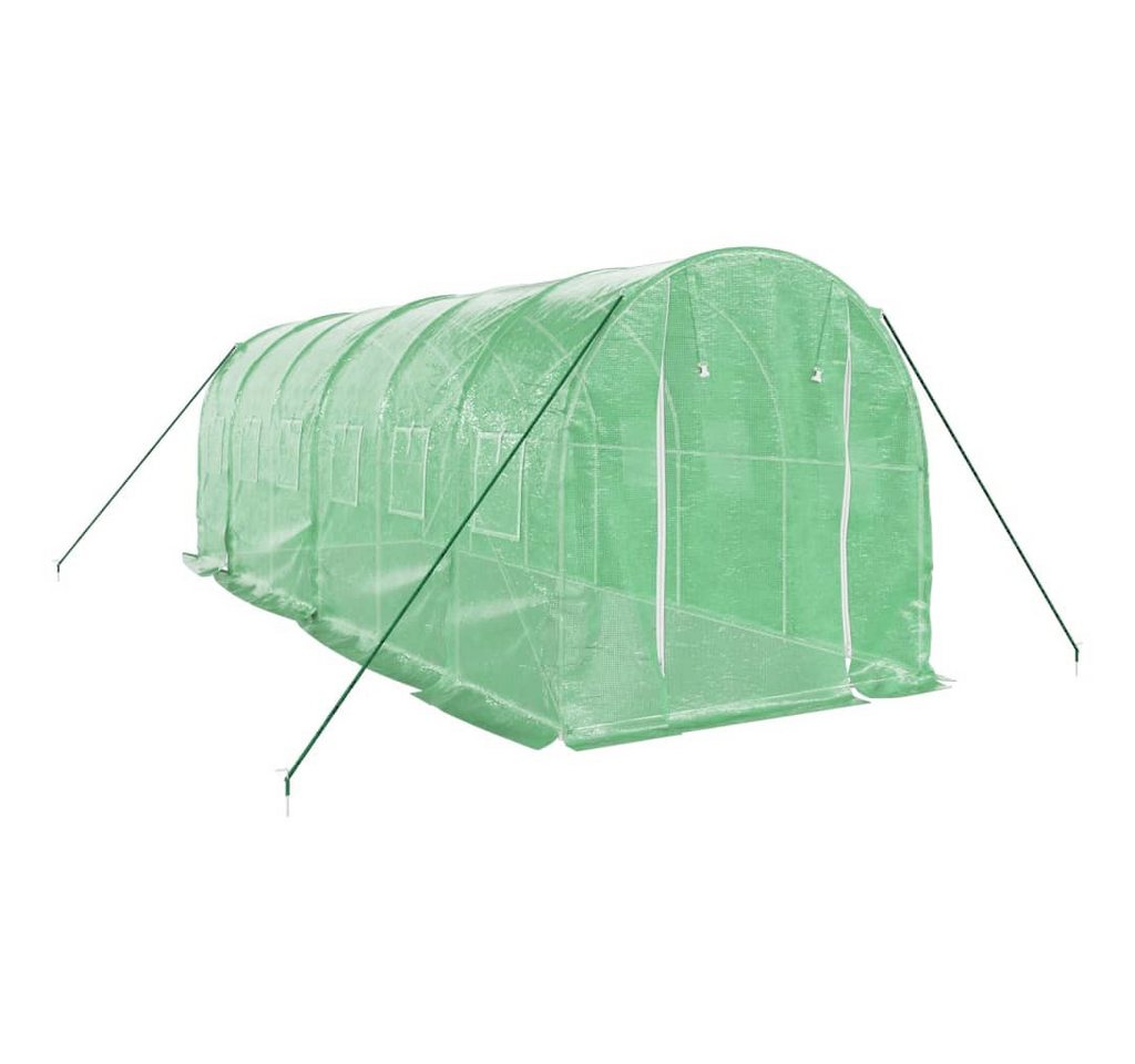 Thumbnail - vidaXL Gewächshaus Gewächshaus mit Stahlrahmen Grün 12 m² 6x2x2 m