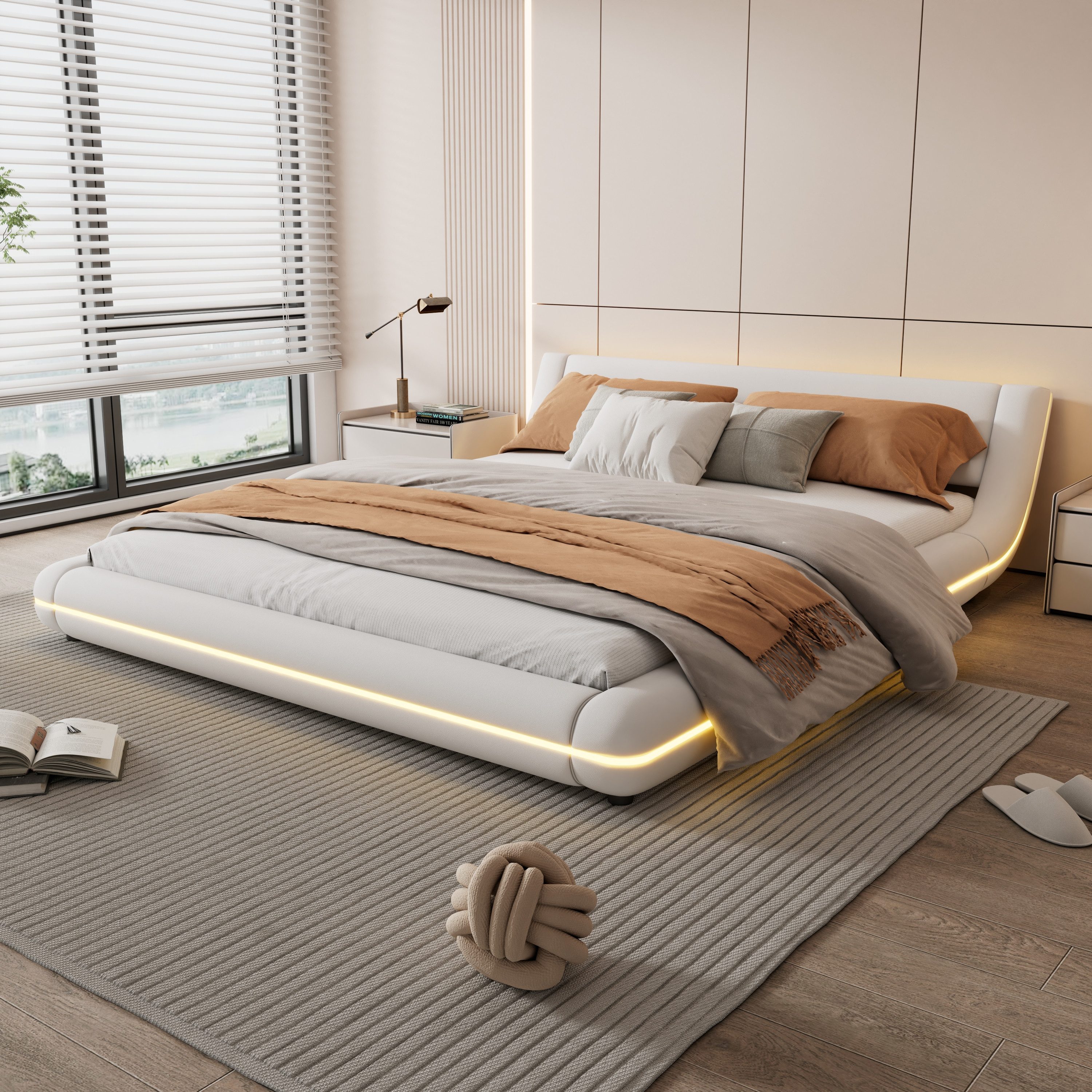 OKWISH Polsterbett Flachbett, Bodenbett, Doppelbett (mit günstig online kaufen