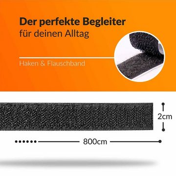 Upgrade4cars Klett-Klebeband Klettband selbstklebend extra stark 8m (Klettverschluss doppelseitig klebend 20mm Schwarz) Hakenband & Flauschband Rolle beidseitig 8 m