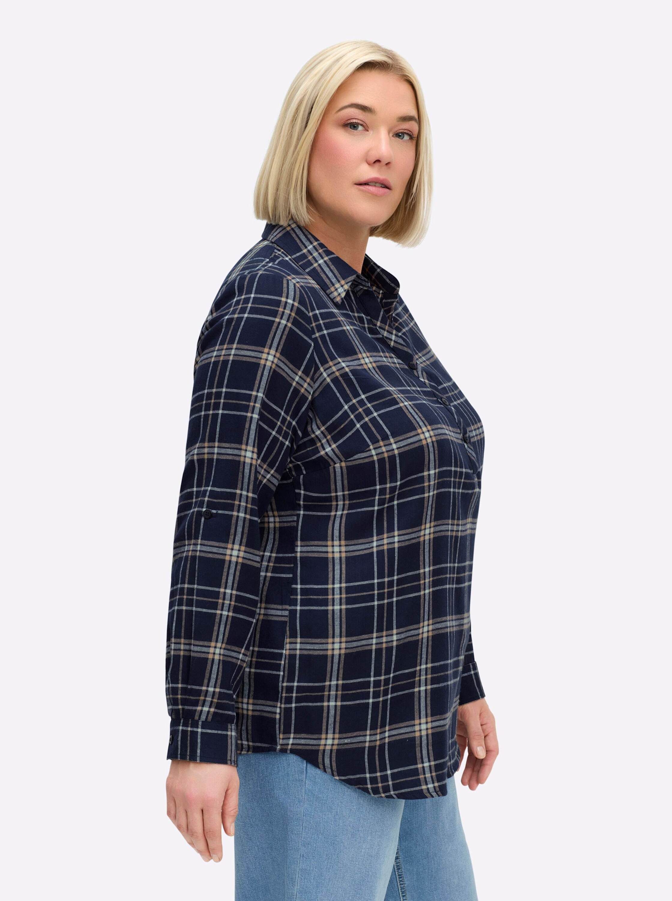 Witt Klassische Bluse Flanell-Bluse Langarm