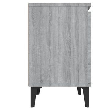 vidaXL Nachttisch Nachttisch mit Metallbeinen Grau Sonoma-Eiche 40x30x50 cm