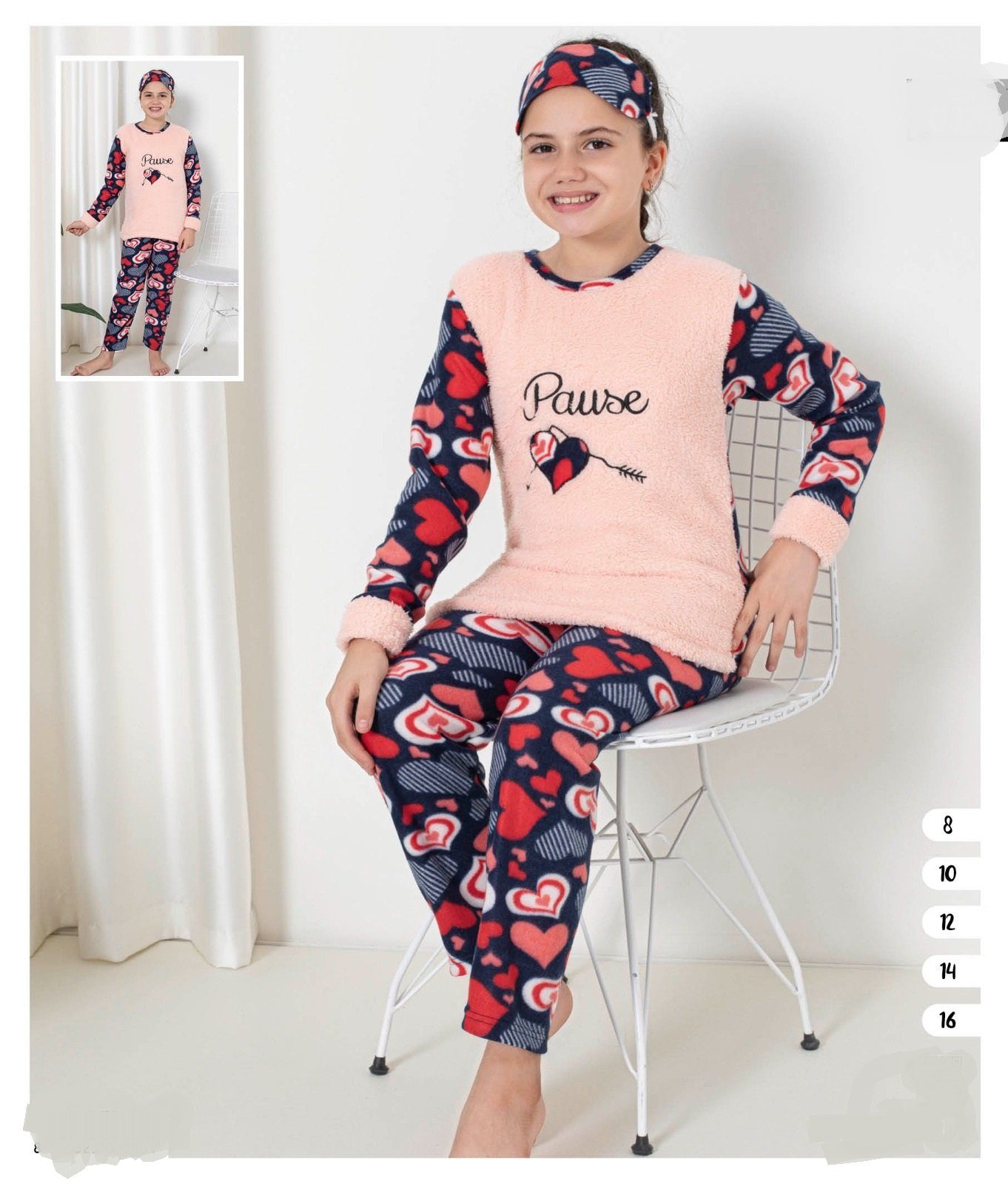 Selef Creation Pyjama Schlafanzug Mädchen Kinder Pyjama lang GR. 8-16 Jahre