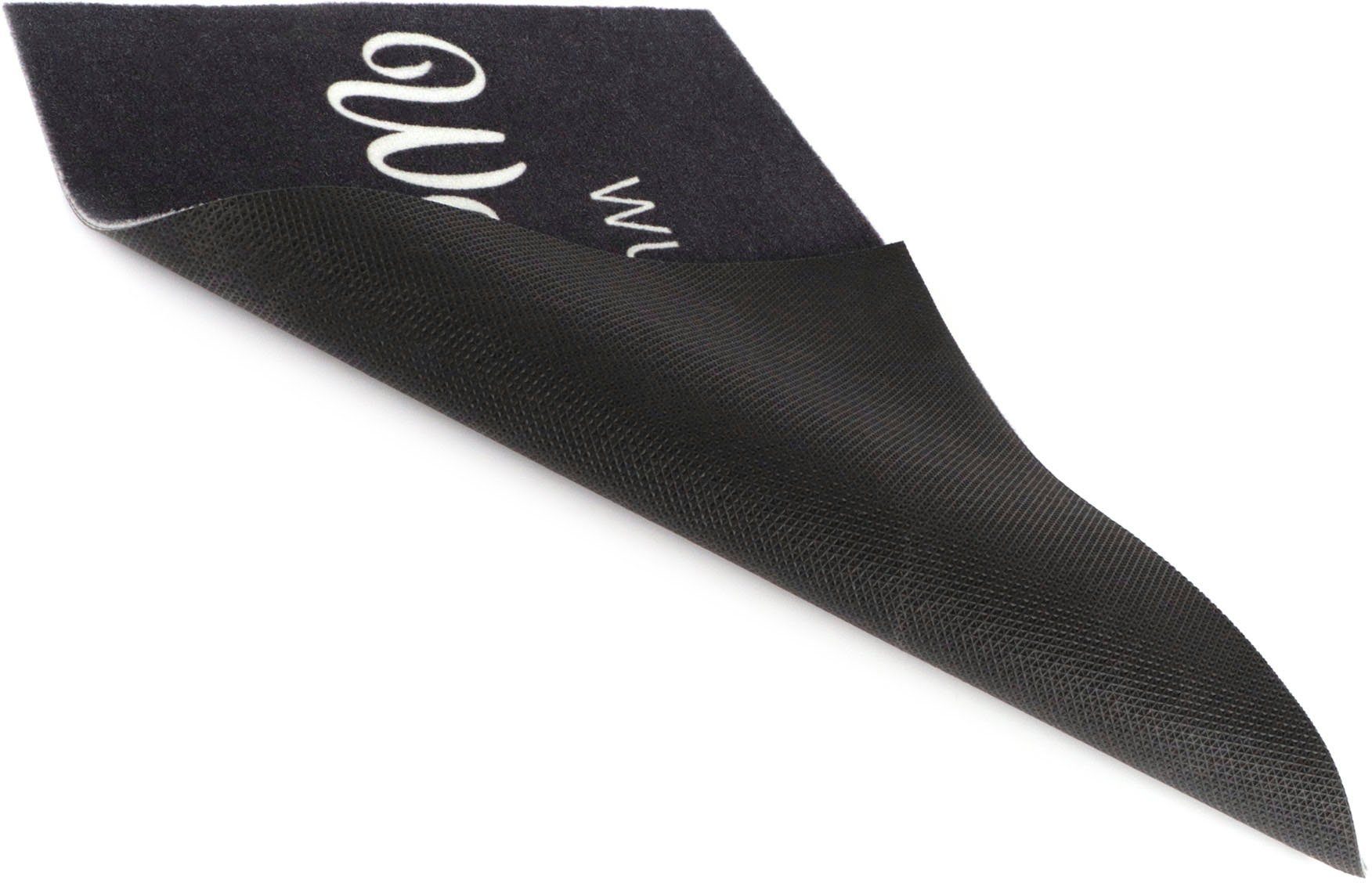 Primaflor-Ideen in Textil Fußmatte VELVET - WEIHNACHTSZEIT, Made in Belgium, rechteckig, Höhe: 5 mm, Schmutzfangmatte, Weihnachten, mit Spruch, waschbar, rutschhemmend