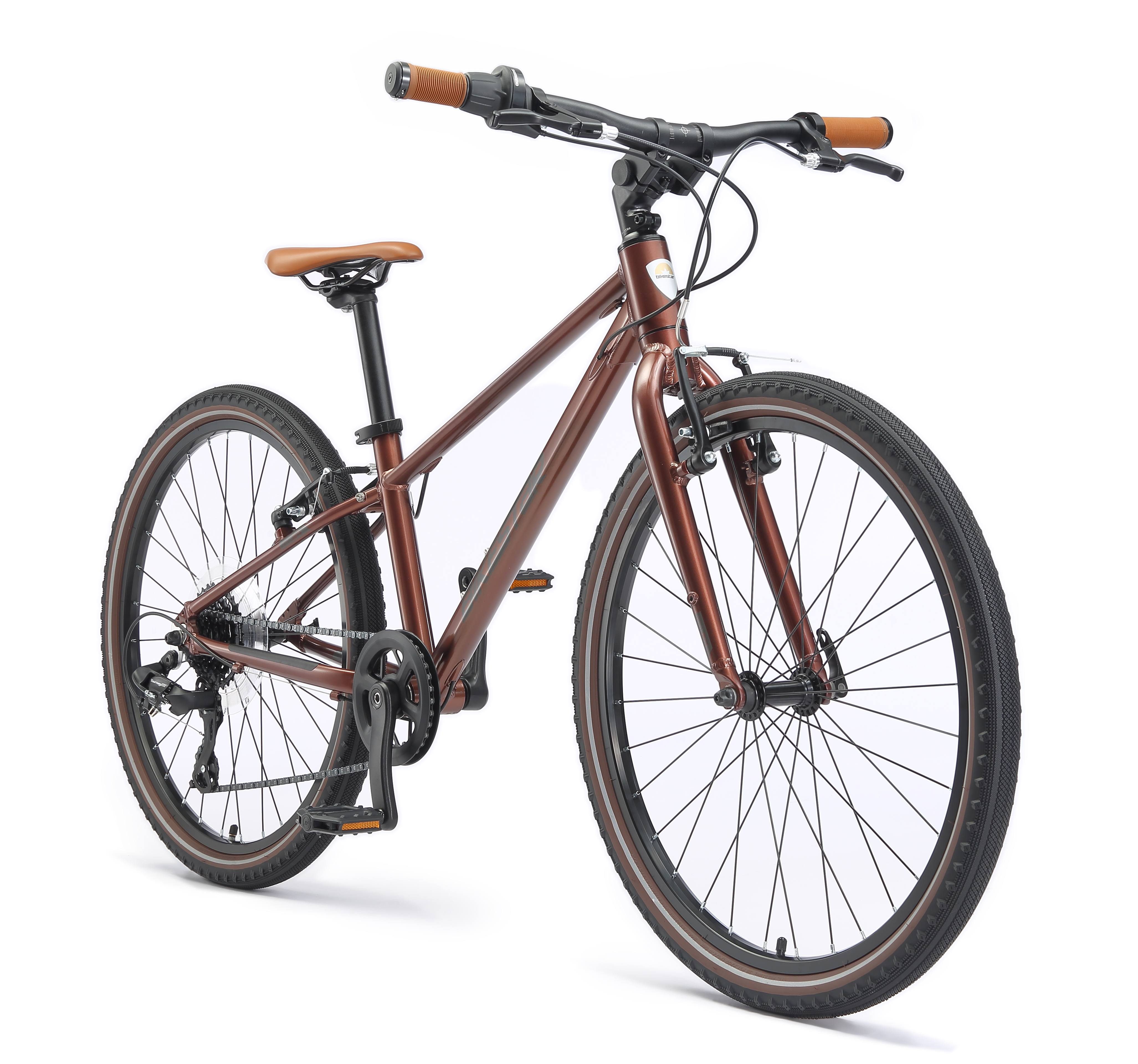 Bikestar Kinderfahrrad Leichtgewicht 9 kg 24 Zoll Aluminium ab 8 Jahre, 8 Gang Shimano RD-M2005 Schaltwerk, Kettenschaltung, Reflektierende Reifen, leichtes Treten, ergonomischer Rahmen