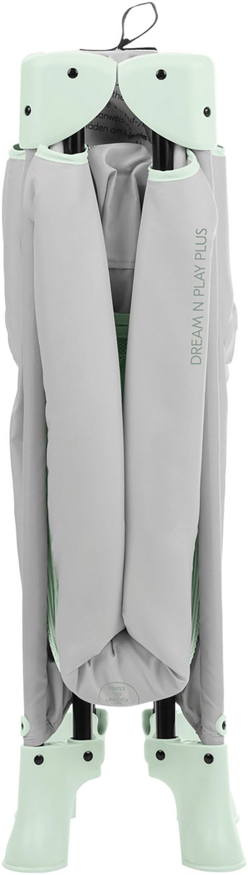 Hauck Baby-Reisebett Dream N Play Plus, Dusty Mint, Vorderausstieg – Bild 4 von 5