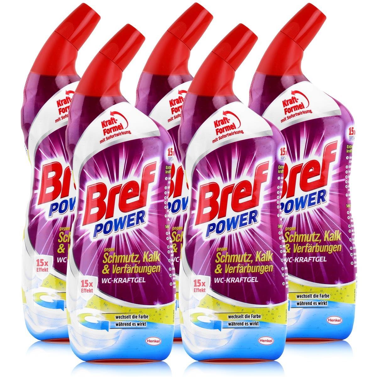 Bref Power Bref Power WC-Kraftgel gegen Schmutz, Kalk & Verfärbungen 750ml (5er P WC-Reiniger