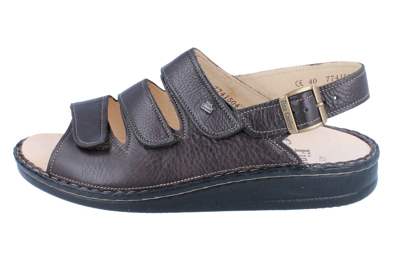Finn Comfort FINN COMFORT Sylt Herren Sandale braun Glattleder - Größe: 46 Sandale Wechselfußbett