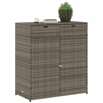 DOTMALL Garten-Geräteschrank Gartenschrank Grau 105x55x113 cm Poly Rattan Marke: vidaXL