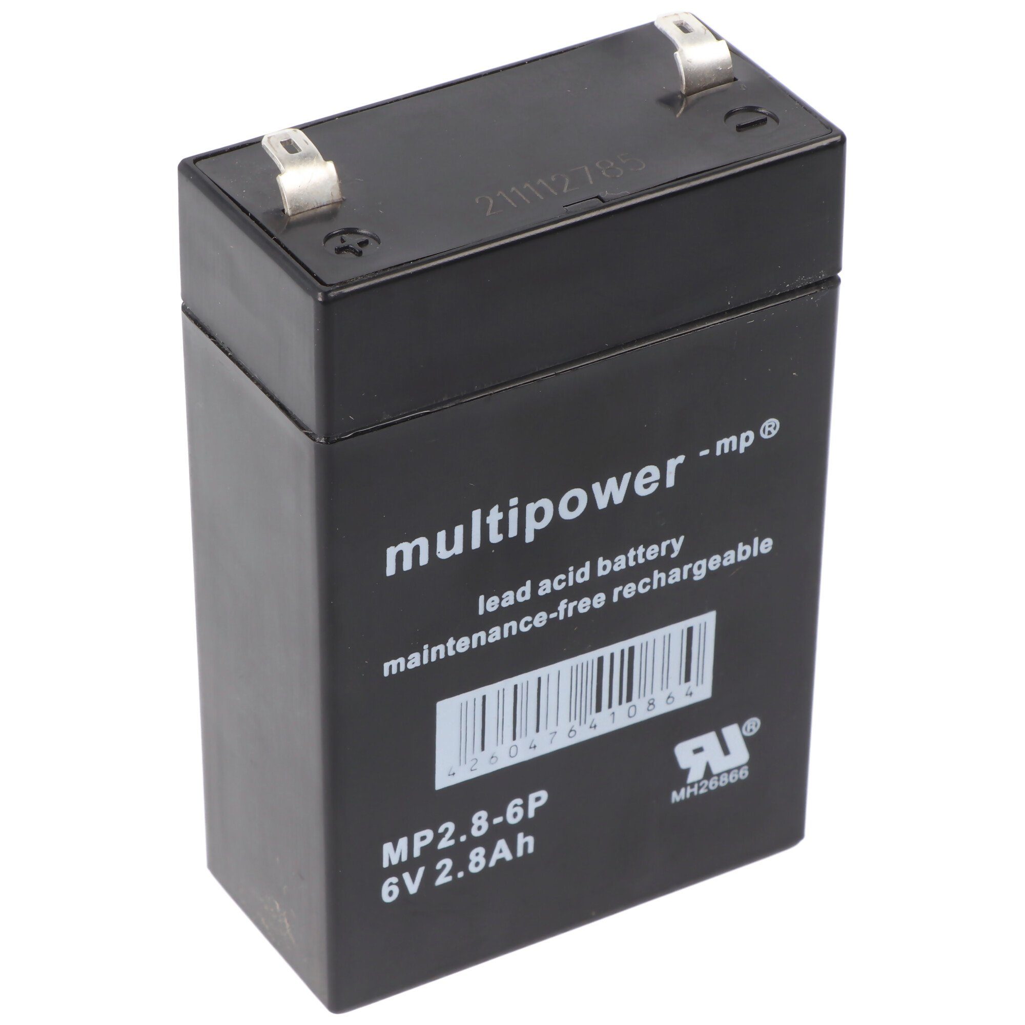 Multipower Multipower MP2.8-6 Akku PB MP2.8-6 2800mAh, mAh Blei, 6V Anschluss 2800 4,8mm, V) Akku (6,0