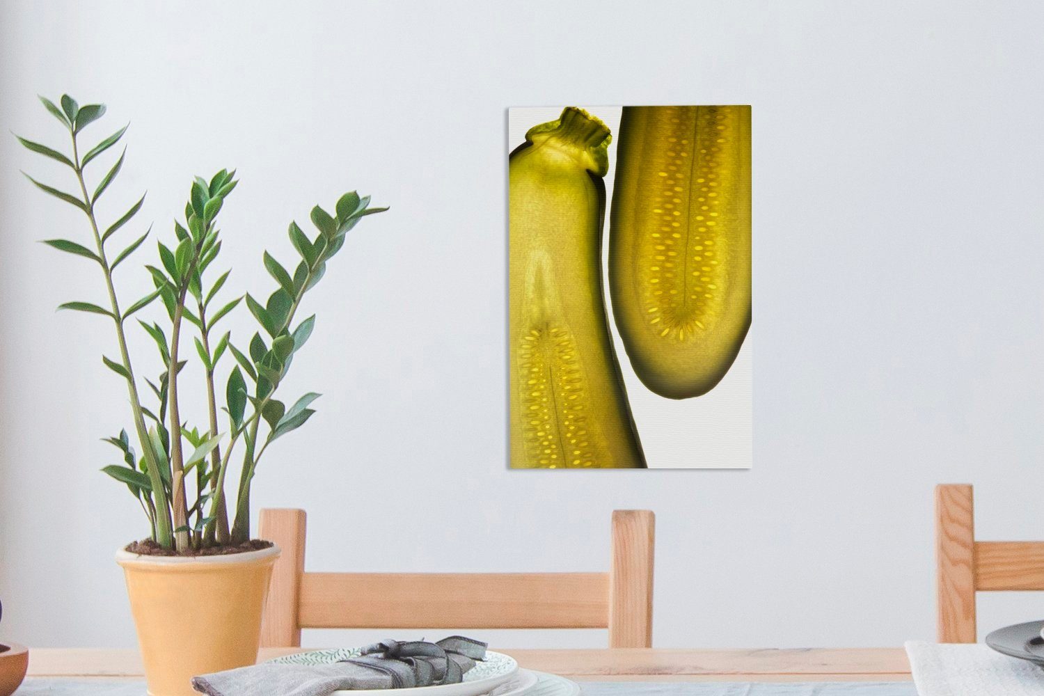 Der einer Durchmesser Zucchini, Leinwandbild St), Zackenaufhänger, bespannt 20x30 (1 Gemälde, OneMillionCanvasses® fertig Leinwandbild cm inkl.