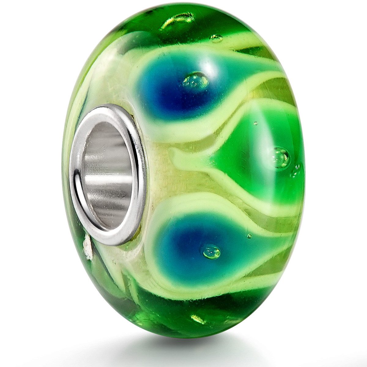 Bead Glasperle Grün Blau Murano-Stil 1667