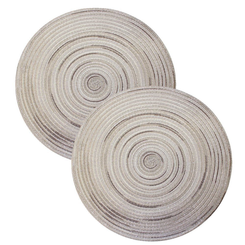 Haus und Deko Platzset 2er Set Platzset abwischbar rund ca. 40 cm Tischset günstig online kaufen