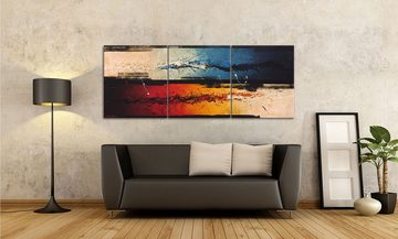 WandbilderXXL Gemälde Fire vs. Ice 180 x 70 cm, Abstraktes Gemälde, handgemaltes Unikat