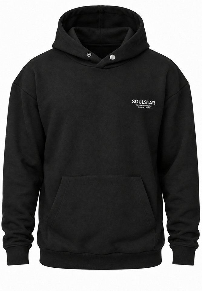 SOULSTAR Hoodie S2ANSAN Herren Oversize Kapuzenpullover mit Button Pullover Sweater